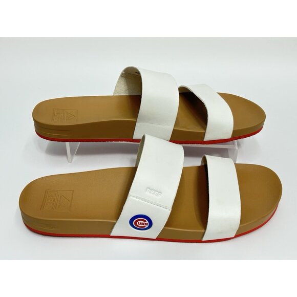 Reef Cushion Vista MLB Chicago Cubs Sandals - Women’s Size 10 White - Picture 1 of 9